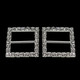 Square Diamante Silver Slider Buckles - (Pack of 10)